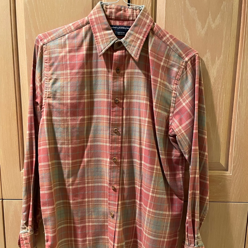 Ralph Lauren Sport Cotton Plaid Blouse Size 10